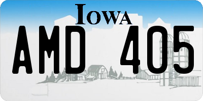 IA license plate AMD405