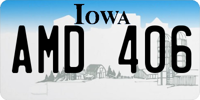 IA license plate AMD406
