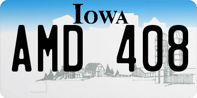 IA license plate AMD408