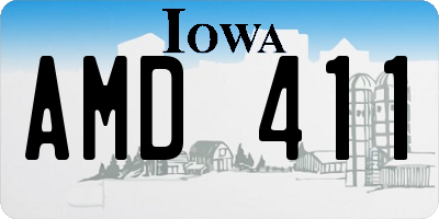 IA license plate AMD411