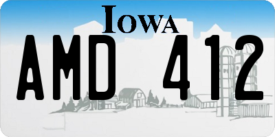 IA license plate AMD412