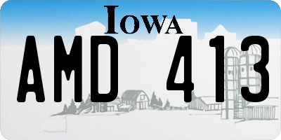 IA license plate AMD413