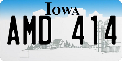 IA license plate AMD414