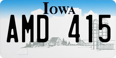 IA license plate AMD415