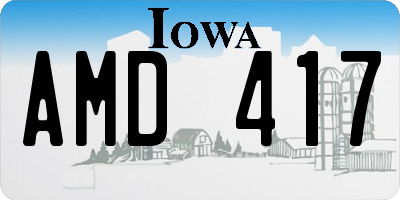 IA license plate AMD417