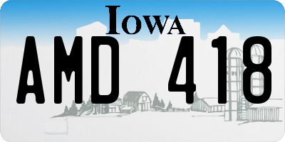 IA license plate AMD418
