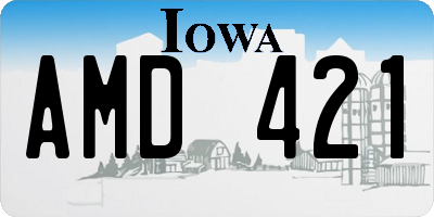IA license plate AMD421