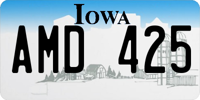 IA license plate AMD425