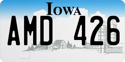 IA license plate AMD426
