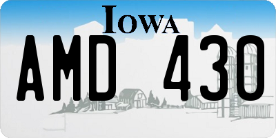 IA license plate AMD430