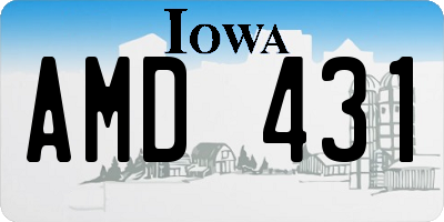 IA license plate AMD431