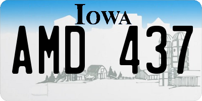 IA license plate AMD437