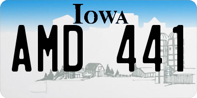 IA license plate AMD441