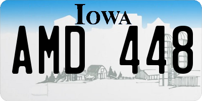 IA license plate AMD448
