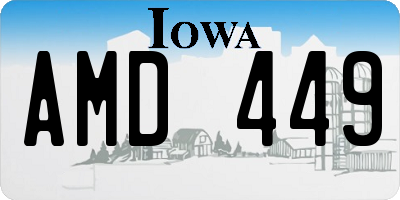 IA license plate AMD449