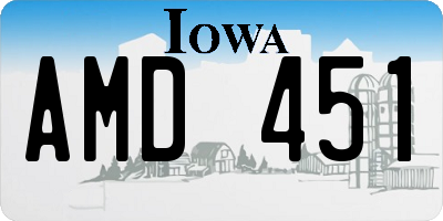 IA license plate AMD451