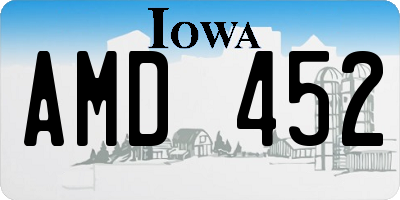 IA license plate AMD452
