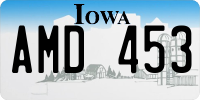 IA license plate AMD453