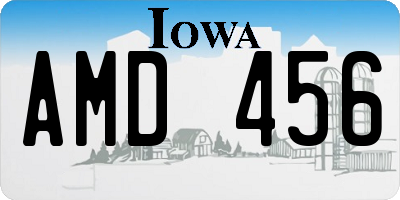 IA license plate AMD456