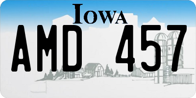 IA license plate AMD457