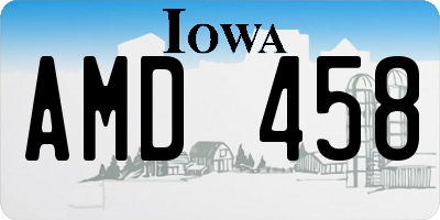IA license plate AMD458