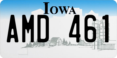 IA license plate AMD461