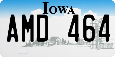IA license plate AMD464