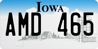 IA license plate AMD465