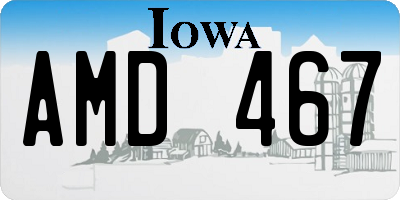 IA license plate AMD467