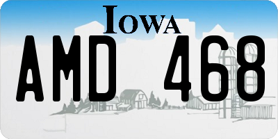 IA license plate AMD468