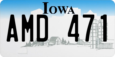 IA license plate AMD471