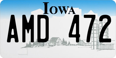 IA license plate AMD472