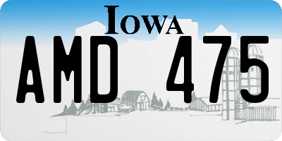 IA license plate AMD475