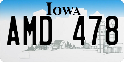 IA license plate AMD478