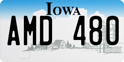 IA license plate AMD480
