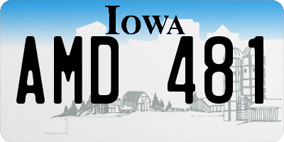 IA license plate AMD481