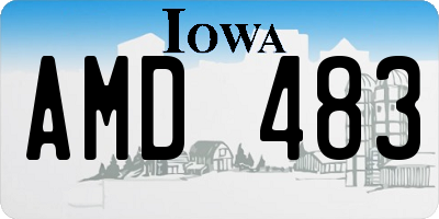 IA license plate AMD483