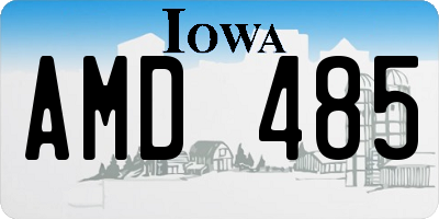 IA license plate AMD485