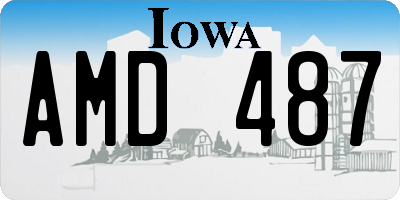 IA license plate AMD487