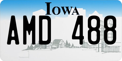 IA license plate AMD488