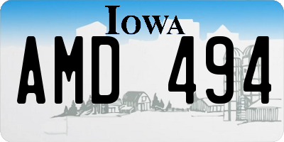 IA license plate AMD494