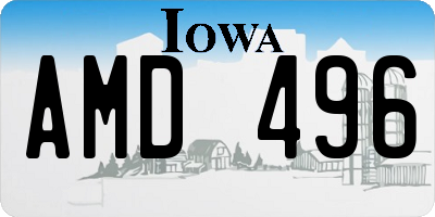 IA license plate AMD496