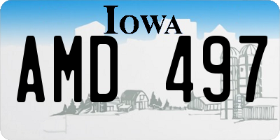IA license plate AMD497
