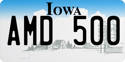IA license plate AMD500