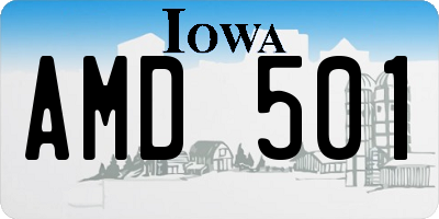 IA license plate AMD501