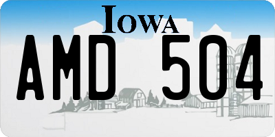 IA license plate AMD504