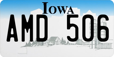 IA license plate AMD506