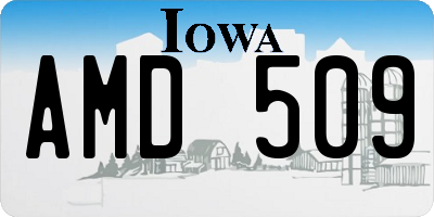 IA license plate AMD509
