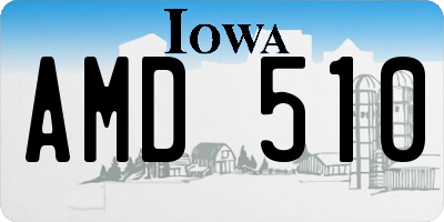 IA license plate AMD510