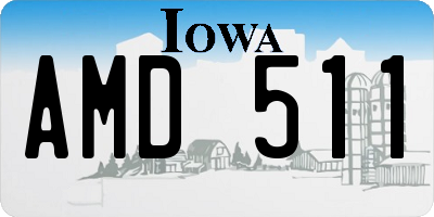 IA license plate AMD511